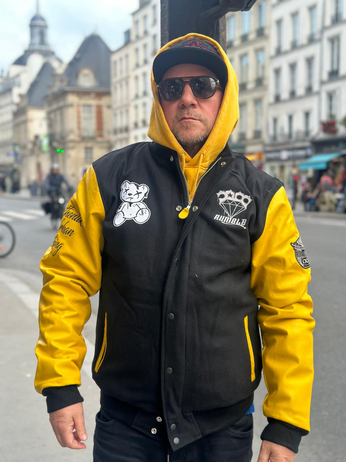 TEDDY MANCHE CUIR JAUNE