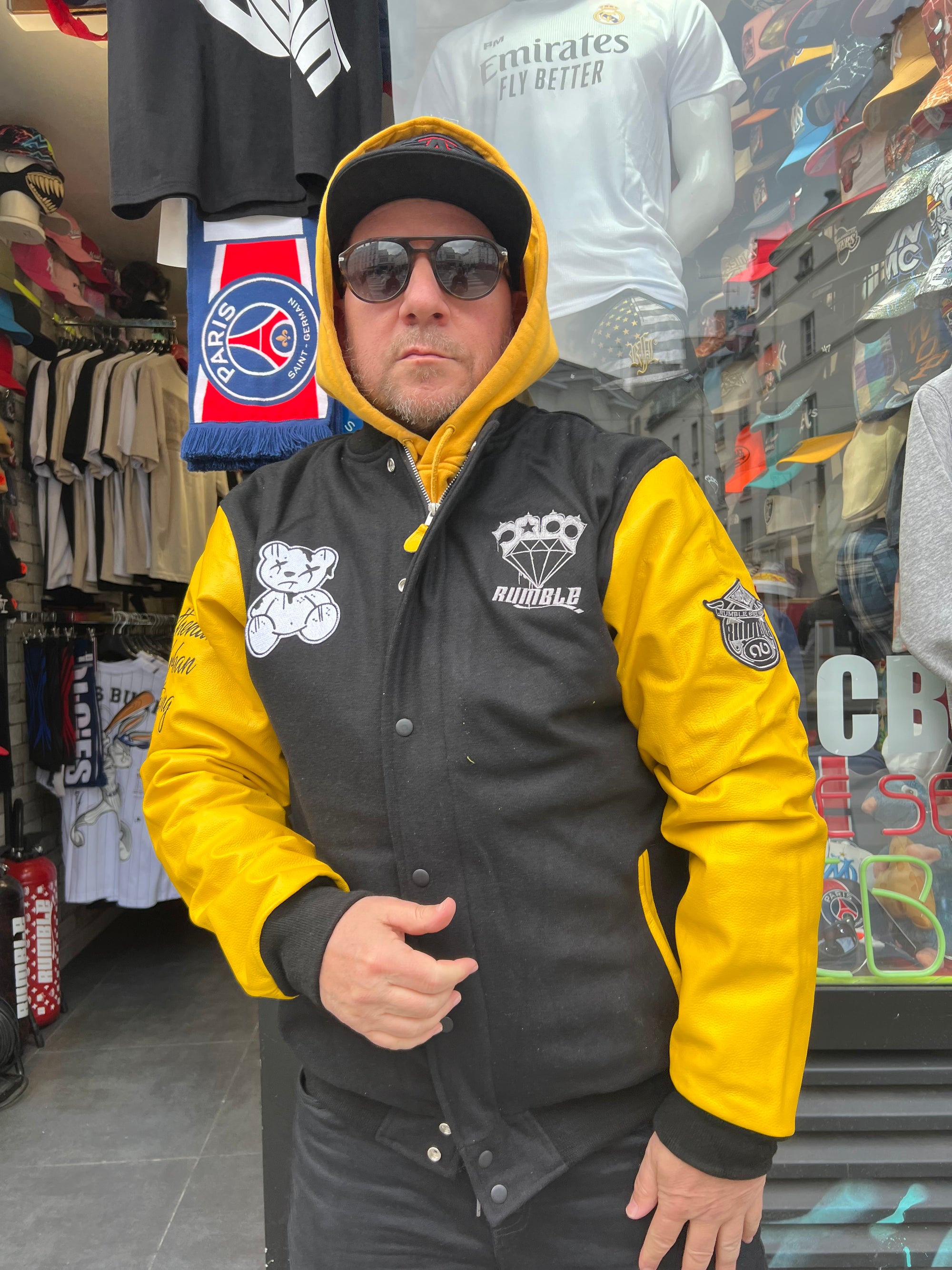 TEDDY MANCHE CUIR JAUNE