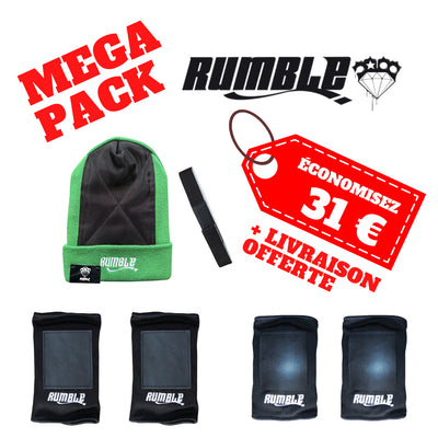 PACK COMPLET BONNET HEADSPIN RUMBLE + COUDIÉRES X2 + GENOUILLIÉRES X2 + ELASTIQUE
