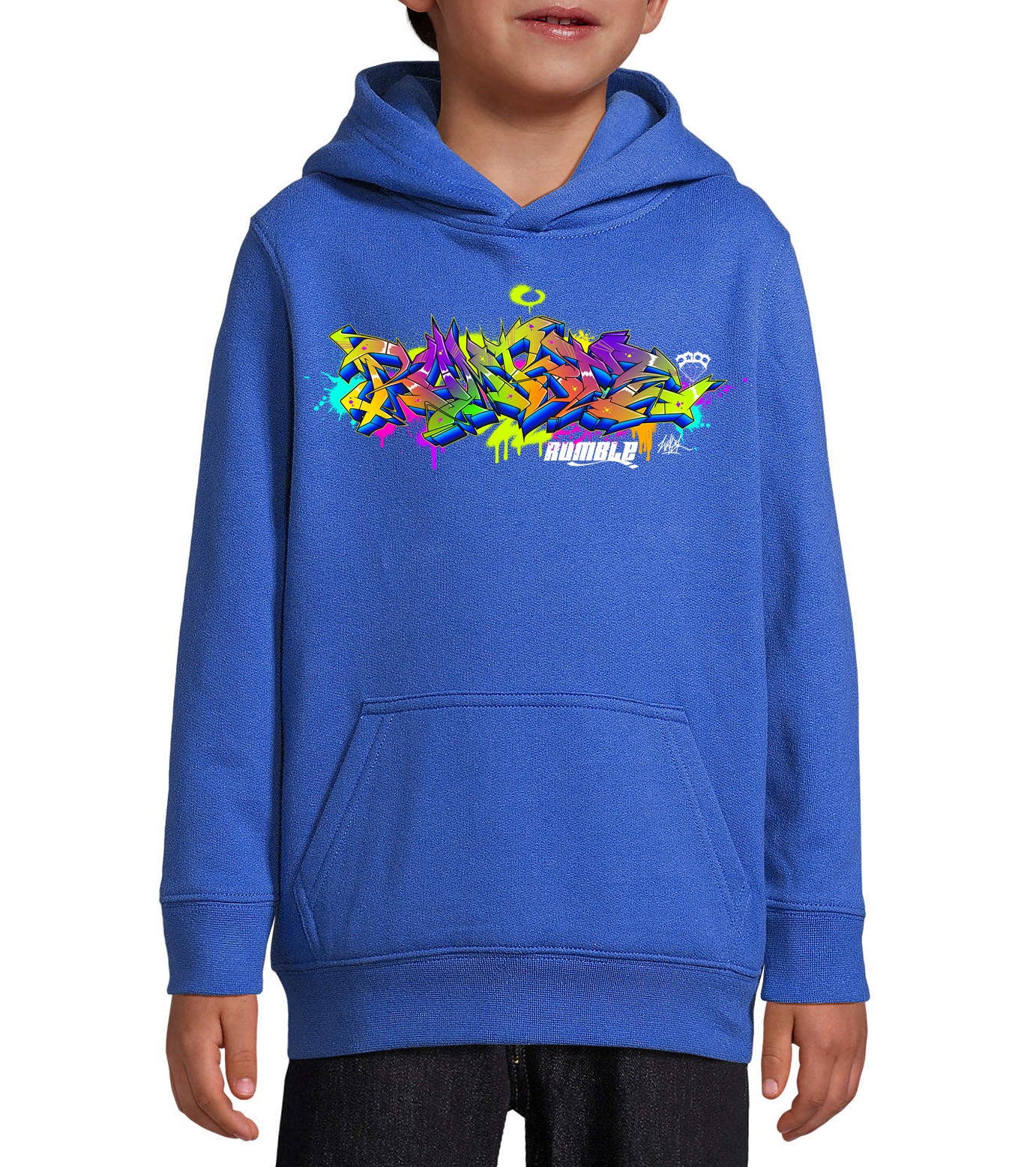 SWEAT CAPUCHE ENFANT BLEU ROYAL WASK