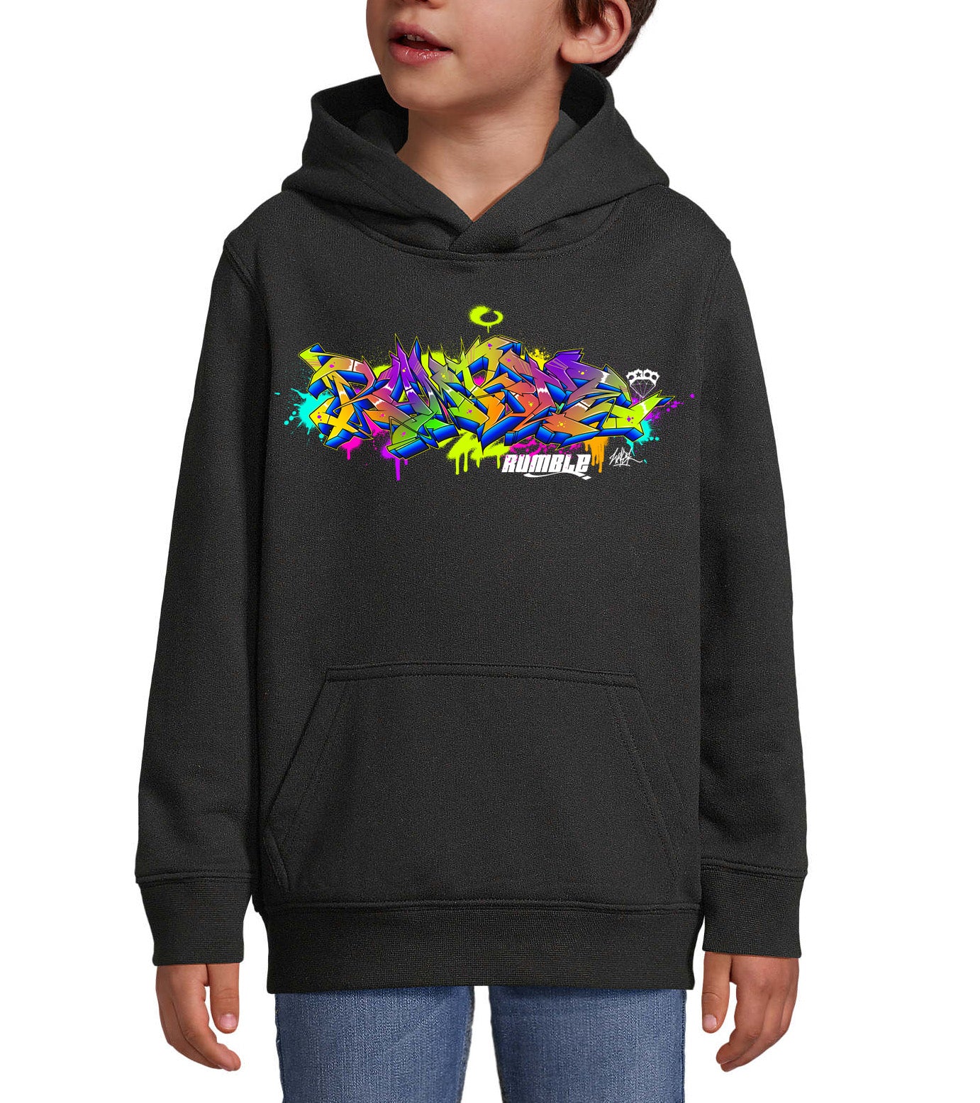 SWEAT CAPUCHE ENFANT NOIR WASK
