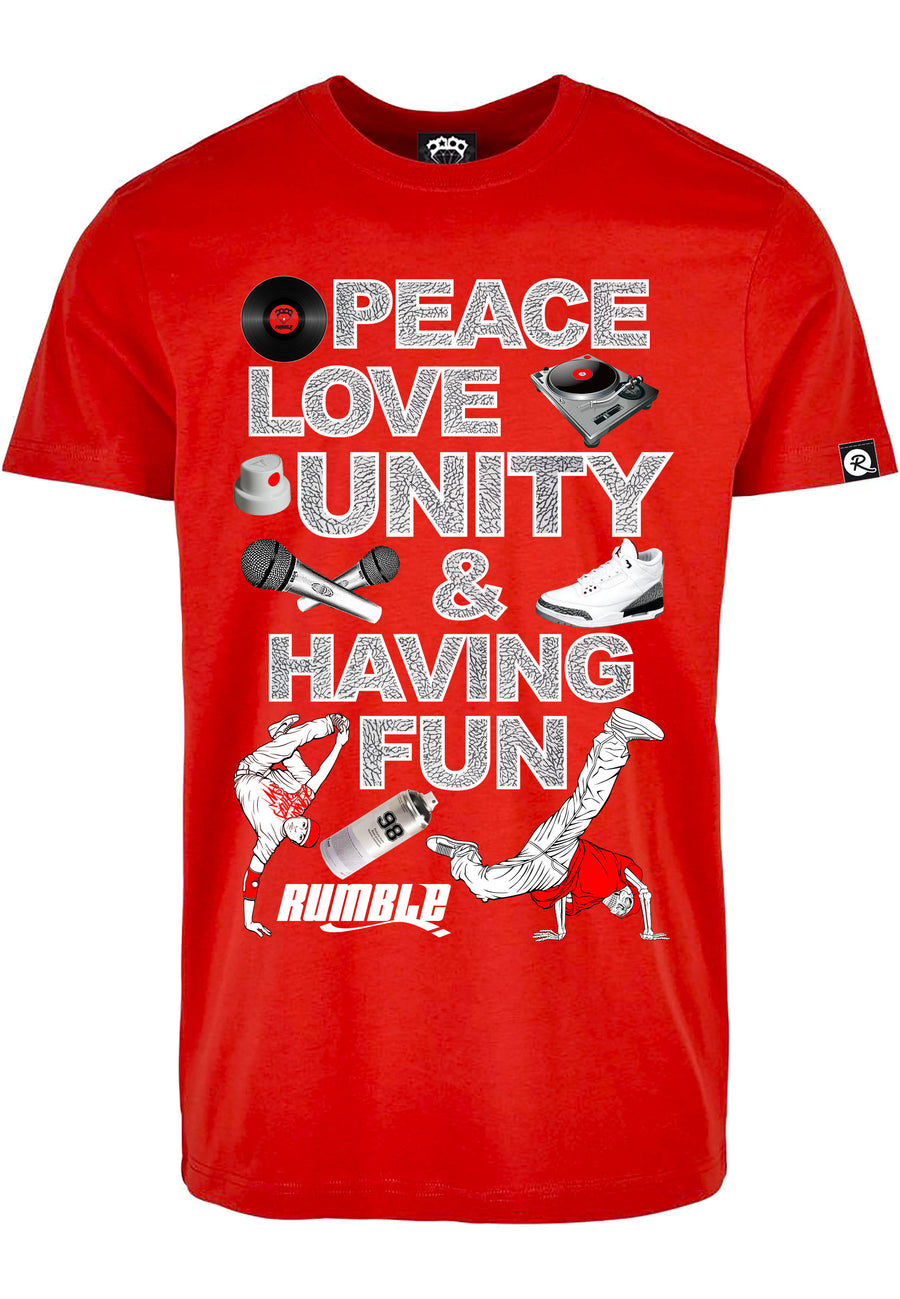 T-shirt PEACE LOVE Rouge