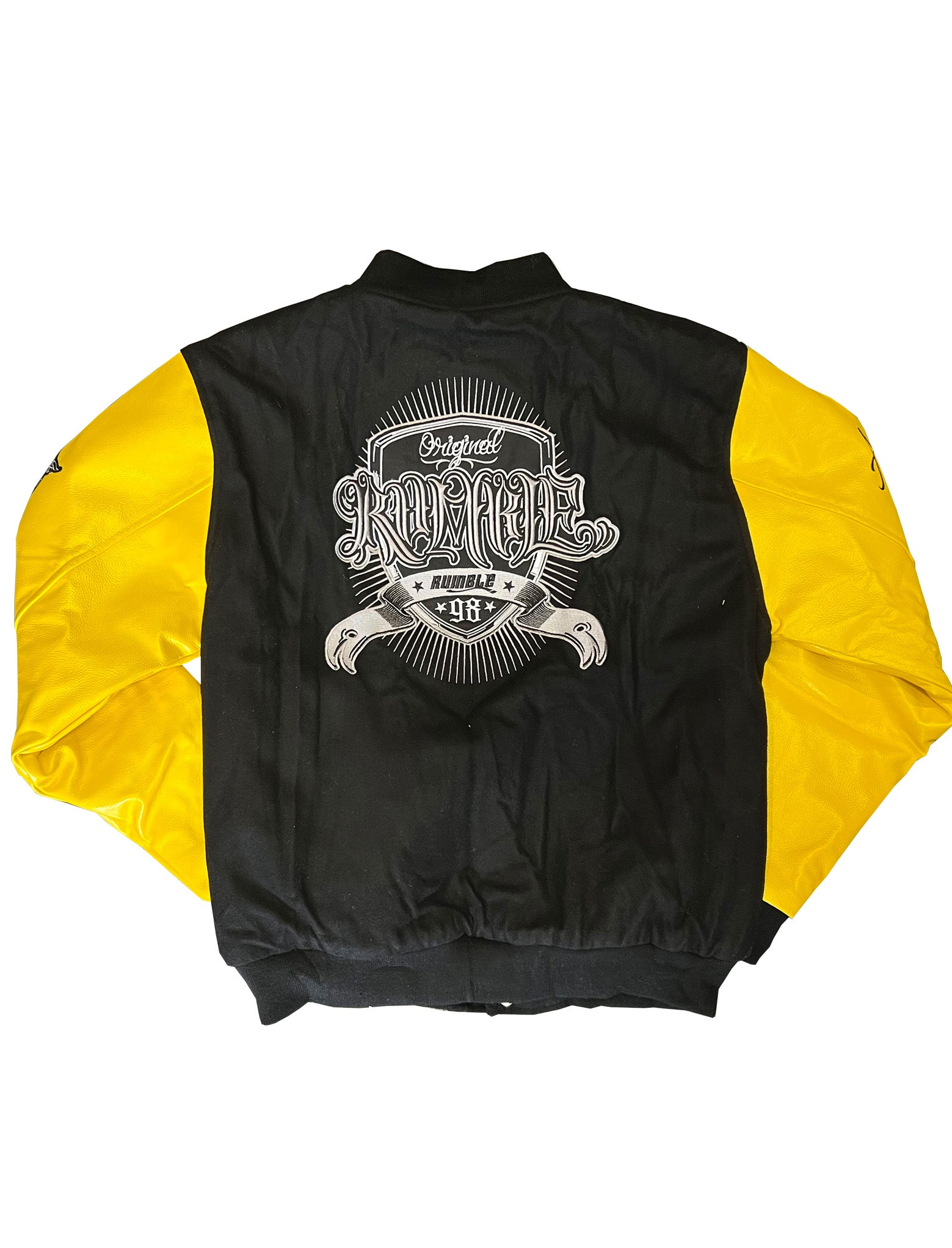 Teddy manche cuir jaune