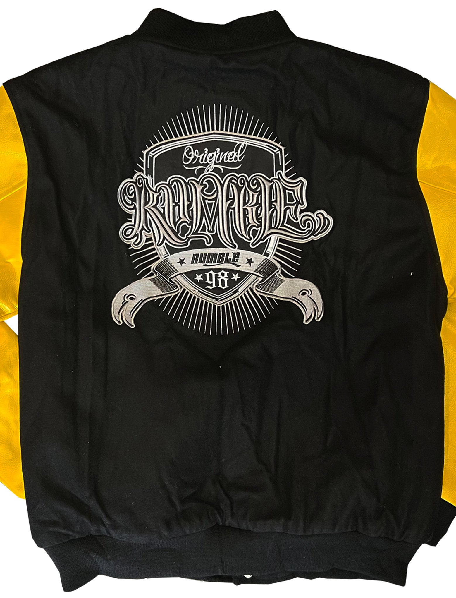 Teddy manche cuir jaune