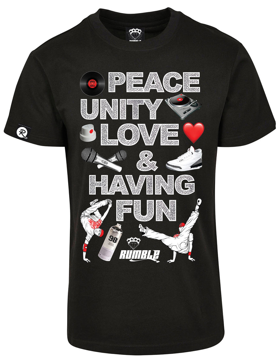 T-shirt PEACE LOVE Noir